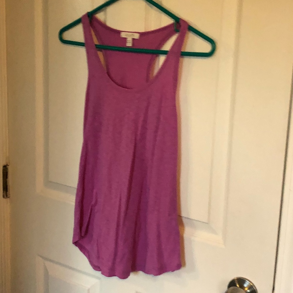 Purple razor back tank top